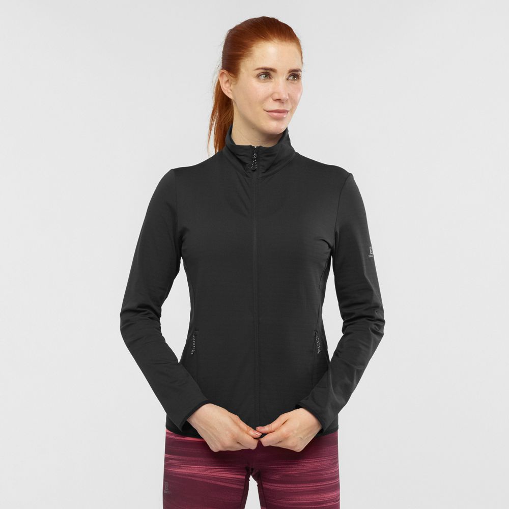 Salomon Singapore Womens Midlayers - ESSENTIAL LIGHTWARM Black | 54976-AHWT